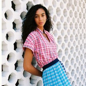 Danielle plaid blouse from Anthropologie